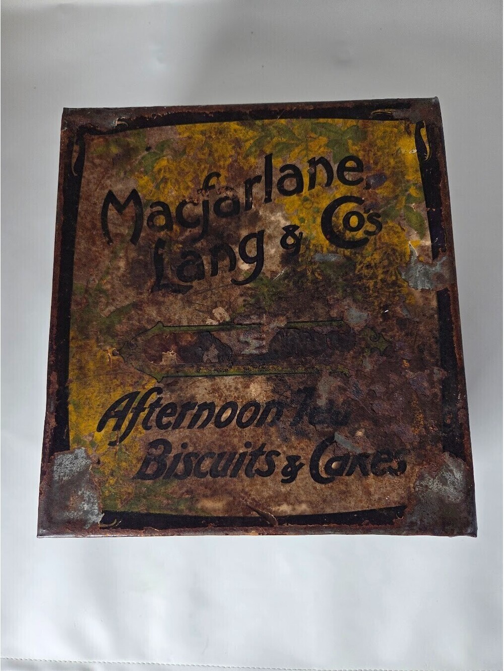 Macfarlane Lang & Co. Antique Tin Box Afternoon Tea Biscuits & Cakes No. 22